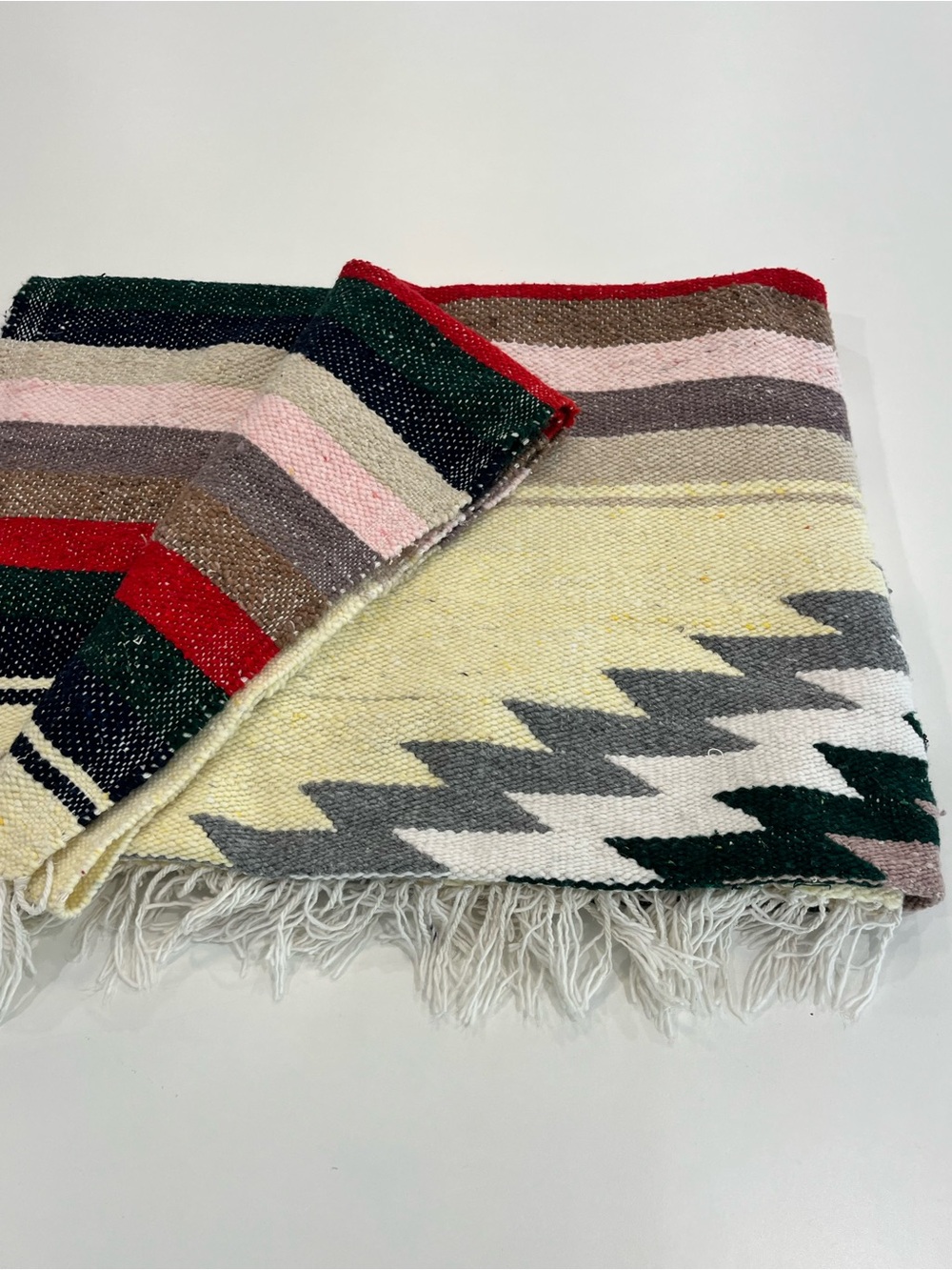 Southwestern Vintage Geometric Pattern Textile Woven Throw Blanet